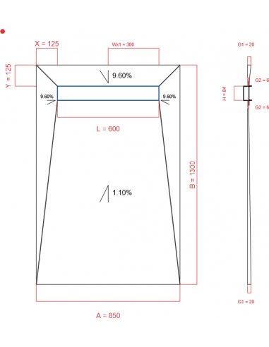 Showerlay Wiper 4 Way 850 X 1300 Mm. . . 