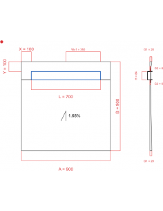 Showerlay Wiper 1 Way 900 X. . . 