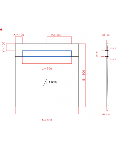 Showerlay Wiper 1 Way 900 X 900 Mm. . . 