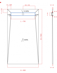 Showerbase Wiper 4 Way 900. . . 