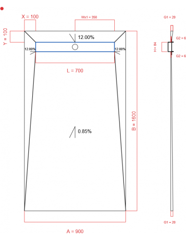 Showerbase Wiper 4 Way 900 X 1600 Mm. . . 