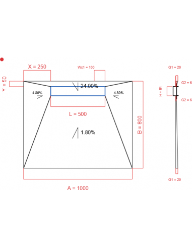 Showerbase Wiper 4 Way 1000 X 800 Mm. . . 