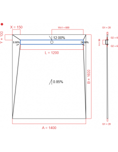 Showerbase Wiper 4 Way 1400. . . 