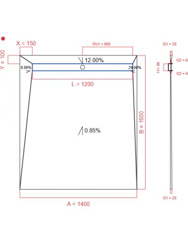 Showerbase Wiper 4 Way 1400 X 1600 Mm. . . 