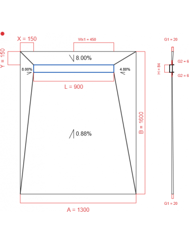 Showerbase Wiper 4 Way 1300 X 1600 Mm. . . 