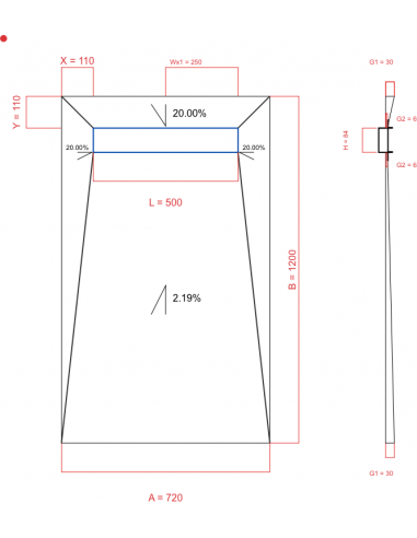 Showerlay Wiper 4 Way 720 X 1200 Mm. . . 