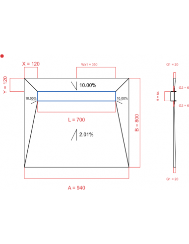 Showerlay Wiper 4 Way 940 X 800 Mm. . . 
