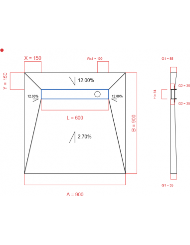 Showerbase Wiper 4 Way 900 X 900 Mm. . . 