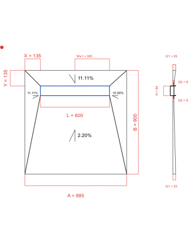 Showerlay Wiper 4 Way 885 X 900 Mm. . . 
