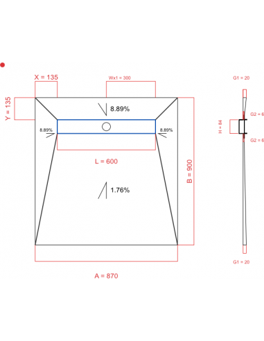 Showerlay Wiper 4 Way 870 X 900 Mm. . . 