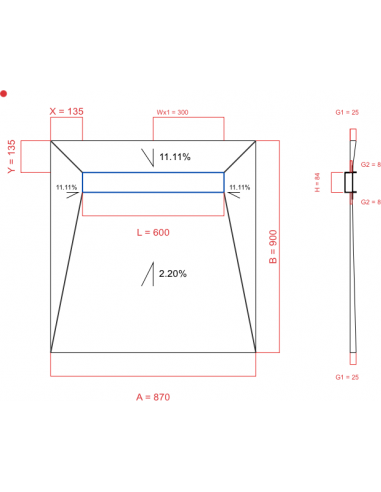 Showerlay Wiper 4 Way 870 X 900 Mm. . . 