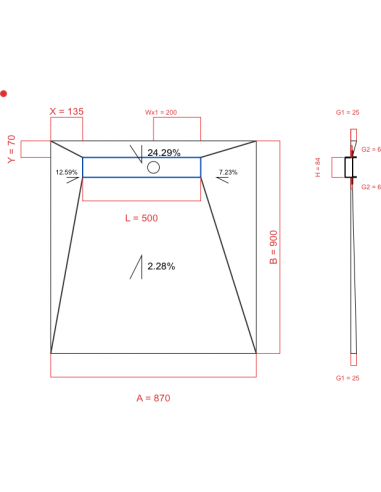 Showerlay Wiper 4 Way 870 X 900 Mm. . . 