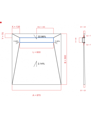 Showerlay Wiper 4 Way 870 X 900 Mm. . . 
