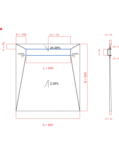 Showerlay Wiper 4 Way 860 X 900 Mm. . . 