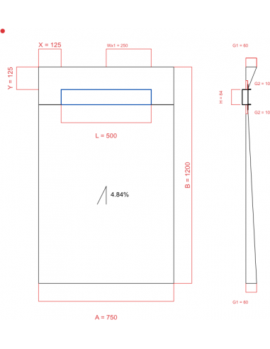 Showerlay Wiper 1 Way 750 X 1200 Mm. . . 