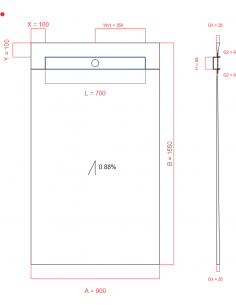 Showerlay Wiper 1 Way 900 X. . . 