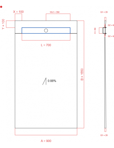 Showerlay Wiper 1 Way 900 X 1550 Mm. . . 