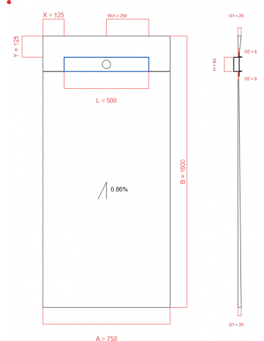 Showerlay Wiper 1 Way 750 X 1600 Mm. . . 