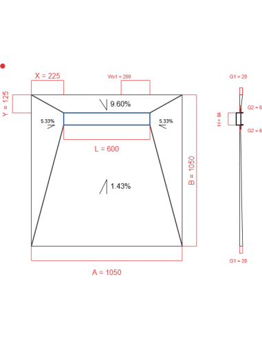 Showerlay Wiper 4 Way 1050 X 1050 Mm. . . 