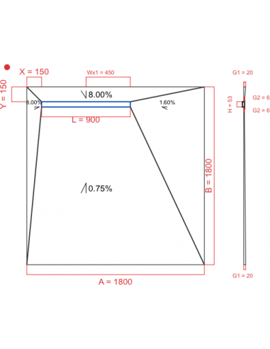 Showerlay Wiper 4 Way 1800 X 1800 Mm. . . 