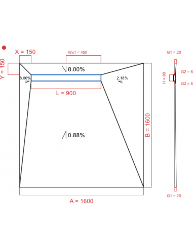 Showerlay Wiper 4 Way 1600 X 1600 Mm. . . 