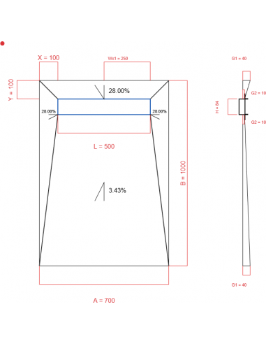 Showerlay Wiper 4 Way 700 X 1000 Mm. . . 