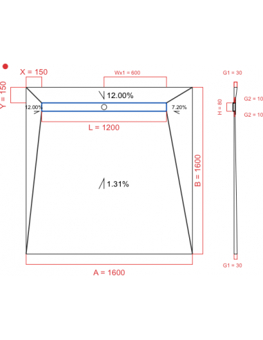 Showerlay Wiper 4 Way 1600 X 1600 Mm. . . 