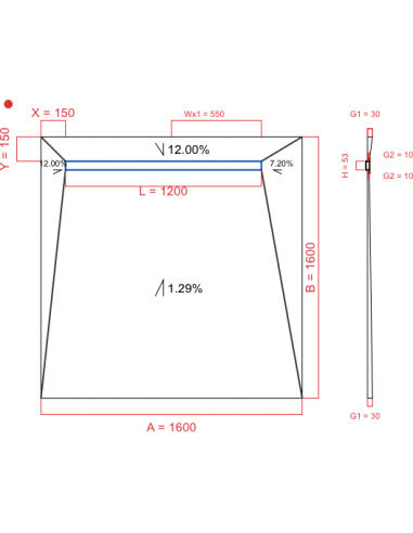 Showerlay Wiper 4 Way 1600 X 1600 Mm. . . 