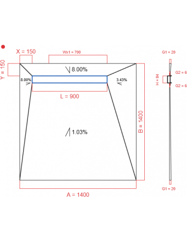 Showerlay Wiper 4 Way 1400 X 1400 Mm. . . 