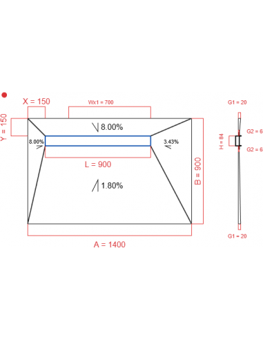 Showerlay Wiper 4 Way 1400 X 900 Mm. . . 