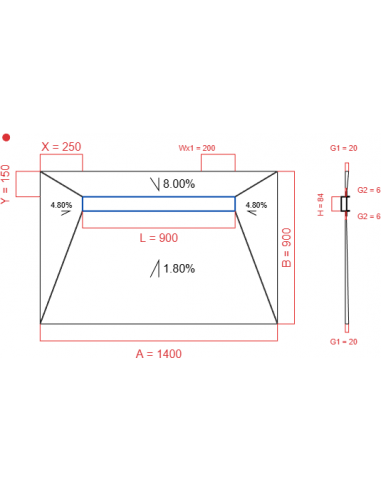 Showerlay Wiper 4 Way 1400 X 900 Mm. . . 