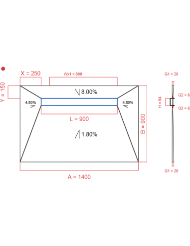 Showerlay Wiper 4 Way 1400 X 900 Mm. . . 