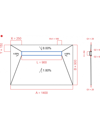 Showerlay Wiper 4 Way 1400 X 900 Mm. . . 