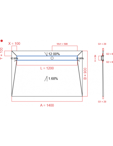 Showerlay Wiper 4 Way 1400 X 900 Mm. . . 
