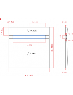 Showerbase Wiper 2 Way 1000. . . 