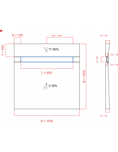 Showerbase Wiper 2 Way 1000 X 1000 Mm. . . 