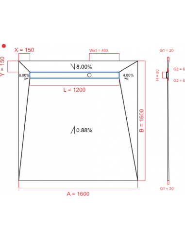 Showerlay Wiper 4 Way 1600 X 1600 Mm. . . 