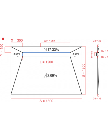 Showerlay Wiper 4 Way 1800 X 1200 Mm. . . 