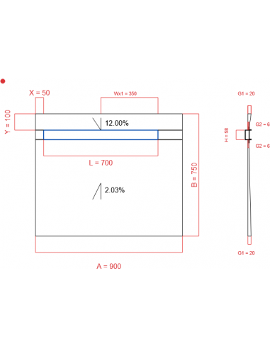 Showerbase Wiper 2 Way 900 X 750 Mm. . . 