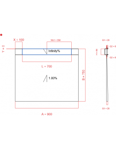 Showerbase Wiper 2 Way 900. . . 