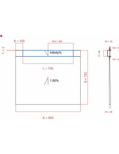 Showerbase Wiper 2 Way 900 X 750 Mm. . . 