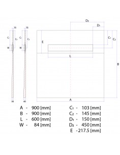 Komplett - Set: Befliesbares Duschelement Mit 1 - Seitigem Gefälle, Designrost Mistral Und Siphon 2