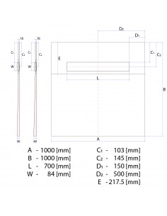 Komplett - Set: Befliesbares Duschelement Mit 1 - Seitigem Gefälle, Designrost Ponente Und Siphon 2