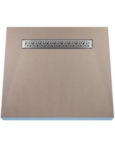 Komplett - Set: Befliesbares Duschelement Mit 4 - Seitigem Gefälle, Designrost Mistral Und Siphon