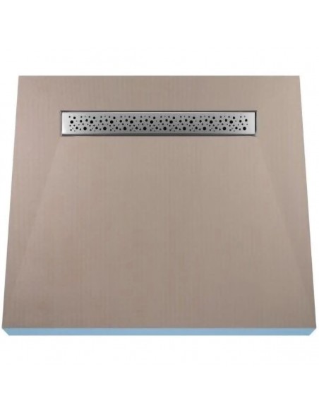 Komplett - Set: Befliesbares Duschelement Mit 4 - Seitigem Gefälle, Designrost Mistral Und Siphon