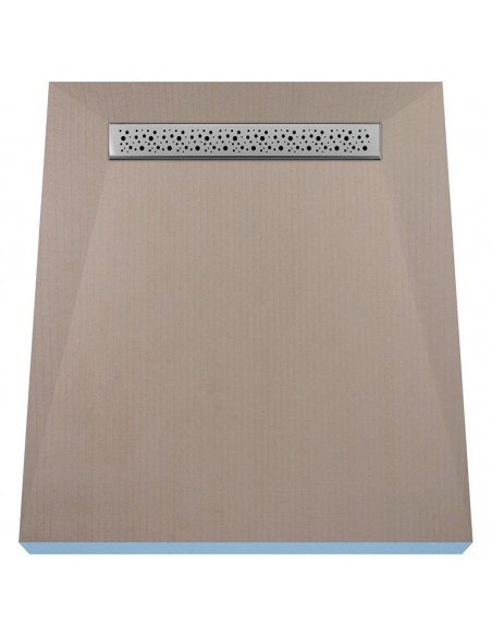 Komplett - Set: Befliesbares Duschelement Mit 4 - Seitigem Gefälle, Designrost Mistral Und Siphon