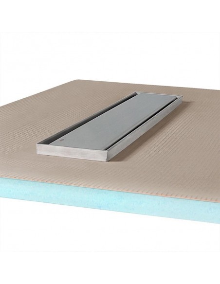 Nahaufnahme Der Eingearbeiteten Duschrinne Und Designrost Ponente