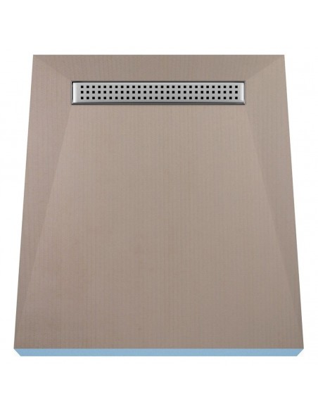 Komplett - Set: Befliesbares Duschelement Mit 4 - Seitigem Gefälle, Designrost Sirocco Und Siphon