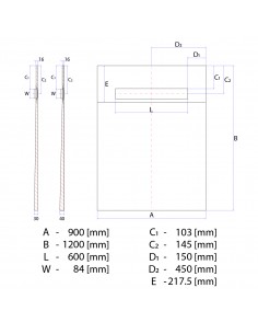 Komplett - Set: Befliesbares Duschelement Mit 1 - Seitigem Gefälle, Designrost Ponente Und Siphon 2