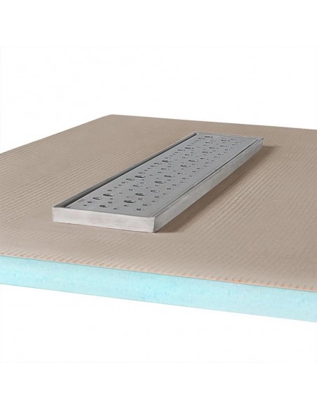 Nahaufnahme Der Eingearbeiteten Duschrinne Und Designrost Mistral